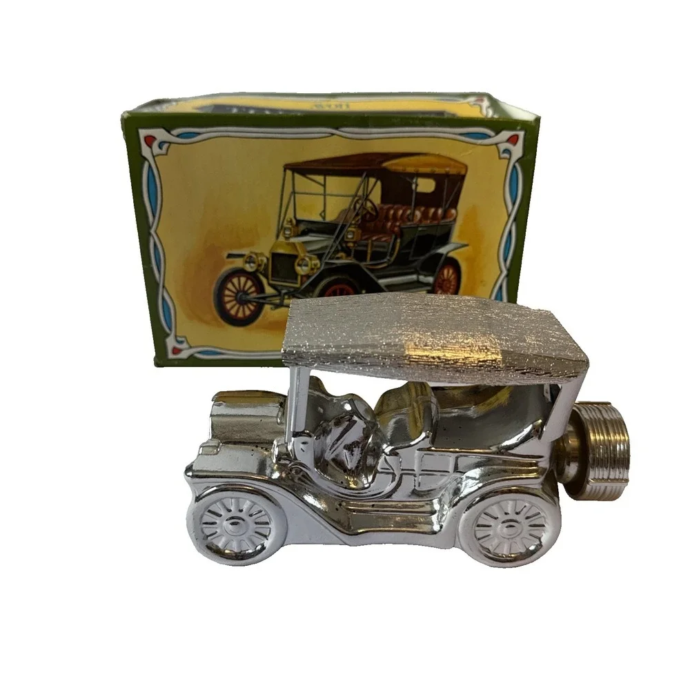 Vintage Avon Touring T Aftershave Bottle Decanter Car Silver Full 6oz With Box